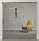 Bild von Lira Motiv matt Glasschiebetür mit festem Seitenteil Sigma Flexible Variante 1 - Erkelenz