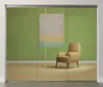 Bild von Algo Motiv matt Glasschiebetür mit zwei festen Seitenteilen Sigma Flexible Variante 2 - Erkelenz