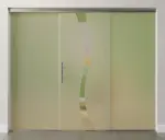 Bild von Bergamo Motiv klar Glasschiebetür mit zwei festen Seitenteilen Sigma Flexible Variante 2 - Erkelenz