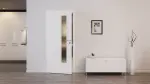 Front-Milieuansicht von Weiß ähnlich RAL 9016 LA 24 schlossseitig Basic Lack Innentür - Huga