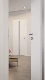 CloseUp-Milieuansicht von Smart 1 mittig Basic Durat Pino Weiß Innentür - Huga