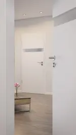 CloseUp-Milieuansicht von Smart 1 quer Basic Durat Bütte Weiß Innentür - Huga