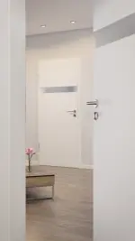 CloseUp-Milieuansicht von Smart 1 quer Basic Durat Verkehrsweiß RAL 9016 Innentür - Huga