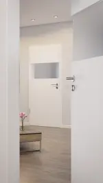 CloseUp-Milieuansicht von Smart 2 quer Basic Durat Pino Weiß Innentür - Huga