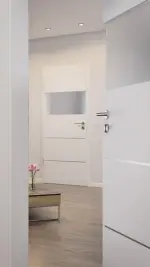 CloseUp-Milieuansicht von Smart 2 quer Plain 80-7 Basic Durat Bütte Weiß Innentür - Huga