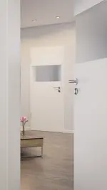 CloseUp-Milieuansicht von Smart 2 quer Basic Durat Verkehrsweiß RAL 9016 Innentür - Huga