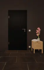 Front-Milieuansicht von GARANT Nassraumtür 0901-60 Black Resopal