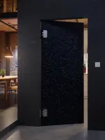 CloseUp-Milieuansicht von HÖRMANN Kunststoff-Pendeltür Schwarz Bunt