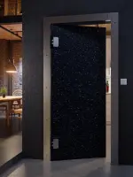 CloseUp-Milieuansicht von HÖRMANN Kunststoff-Pendeltür Schwarz Bunt inkl. Blendrahmen
