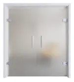 Ansicht von Vollflächig Mattierung Ganzglas Doppelflügel-Pendeltür - Erkelenz