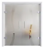 Ansicht von Bergamo Mattierung Ganzglas Doppelflügel-Pendeltür mit Motiv klar - Erkelenz