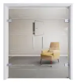 Ansicht von Bukarest Mattierung Ganzglas Doppelflügel-Pendeltür mit Motiv matt - Erkelenz