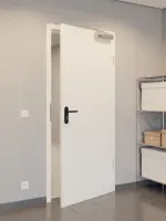 CloseUp-Flur-Milieuansicht von GARANT Rauchschutztür 0105-60 Pearl White CePaL