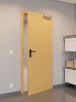 CloseUp-Flur-Milieuansicht von GARANT Rauchschutztür Buche Exklusiv CePaL