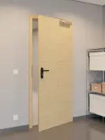 CloseUp-Flur-Milieuansicht von GARANT Rauchschutztür Quer Authentic Asteiche CePaL