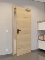 CloseUp-Flur-Milieuansicht von GARANT Rauchschutztür Quer Authentic Risseiche CePaL