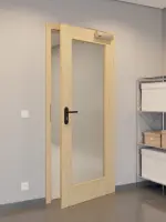 CloseUp-Flur-Milieuansicht von GARANT Rauchschutztür Authentic Asteiche CePaL mit Lichtausschnitt LA-2