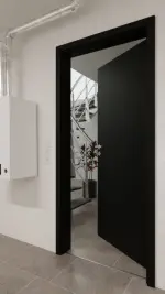 Detail-Milieuansicht von GARANT Wärmeschutztür 0901-60 Black Resopal