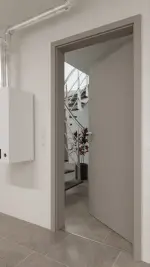 Detail-Milieuansicht von GARANT Wärmeschutztür U12115SD Platingrau GHK08