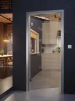 Milieu Detailansicht Stadtloft mit Cafe 2 Mattierung Glastür mit Motiv matt - Erkelenz