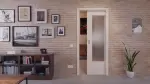 Zweites Milieubild mit in der Wand laufendem System von Eiche lasiert DIN-LA Basic Durat Schiebetür - Huga