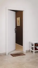 CloseUp-Milieuansicht von Bütte Weiß Basic Durat Wohnungseingangstür - Huga