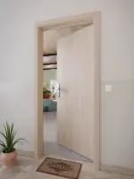 CloseUp-Milieuansicht von Eiche grau Basic Durat Wohnungseingangstür - Huga