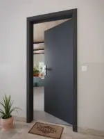 CloseUp-Milieuansicht von Anthrazit RAL 7016 ProLine Lack Wohnungseingangstür - Hörmann