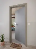 CloseUp-Milieuansicht von Strukturiert Hygge Grau Basic Wohnungseingangstür - Huga