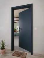 CloseUp-Milieuansicht von Titangrau A 416 PortaLit Wohnungseingangstür - Westag