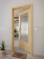 CloseUp-Milieuansicht von GARANT Wohnungseingangstür Authentic Asteiche CePaL mit Lichtausschnitt LA-DIN