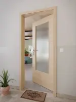 CloseUp-Milieuansicht von GARANT Wohnungseingangstür Quer Authentic Achat CePaL mit Lichtausschnitt LA-DIN