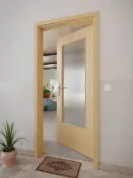 CloseUp-Milieuansicht von GARANT Wohnungseingangstür Quer Authentic Asteiche GCK08 mit Lichtausschnitt LA-DIN