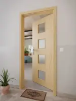 CloseUp-Milieuansicht von GARANT Wohnungseingangstür Authentic Asteiche CePaL mit Lichtausschnitt LA-10