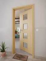 CloseUp-Milieuansicht von GARANT Wohnungseingangstür Authentic Asteiche GCK08 mit Lichtausschnitt LA-10