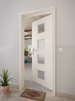 CloseUp-Milieuansicht von GARANT Wohnungseingangstür Authentic Perl GCK08 mit Lichtausschnitt LA-10