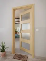 CloseUp-Milieuansicht von GARANT Wohnungseingangstür Authentic Asteiche CePaL mit Lichtausschnitt LA-11