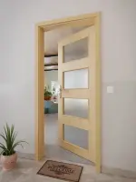 CloseUp-Milieuansicht von GARANT Wohnungseingangstür Authentic Asteiche GCK08 mit Lichtausschnitt LA-11