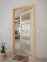 CloseUp-Milieuansicht von GARANT Wohnungseingangstür Quer Authentic Achat CePaL mit Lichtausschnitt LA-11