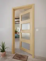 CloseUp-Milieuansicht von GARANT Wohnungseingangstür Quer Authentic Asteiche CePaL mit Lichtausschnitt LA-11