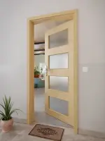 CloseUp-Milieuansicht von GARANT Wohnungseingangstür Quer Authentic Asteiche GCK08 mit Lichtausschnitt LA-11