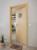 CloseUp-Milieuansicht von GARANT Wohnungseingangstür Authentic Asteiche CePaL mit Lichtausschnitt LA-12