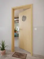 CloseUp-Milieuansicht von GARANT Wohnungseingangstür Authentic Asteiche GCK08 mit Lichtausschnitt LA-12