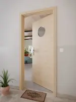 CloseUp-Milieuansicht von GARANT Wohnungseingangstür Quer Authentic Achat CePaL mit Lichtausschnitt LA-12