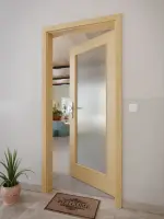 CloseUp-Milieuansicht von GARANT Wohnungseingangstür Quer Authentic Asteiche CePaL mit Lichtausschnitt LA-2