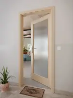 CloseUp-Milieuansicht von GARANT Wohnungseingangstür Authentic Achat CePaL mit Lichtausschnitt LA-3