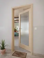 CloseUp-Milieuansicht von GARANT Wohnungseingangstür Quer Authentic Achat GCK08 mit Lichtausschnitt LA-3