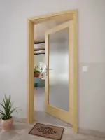 CloseUp-Milieuansicht von GARANT Wohnungseingangstür Quer Authentic Asteiche GCK08 mit Lichtausschnitt LA-3