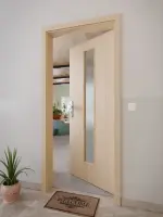 CloseUp-Milieuansicht von GARANT Wohnungseingangstür Authentic Achat GCK08 mit Lichtausschnitt LA-4 mittig