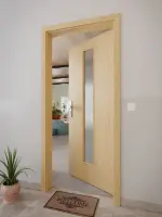 CloseUp-Milieuansicht von GARANT Wohnungseingangstür Authentic Asteiche CePaL mit Lichtausschnitt LA-4 mittig